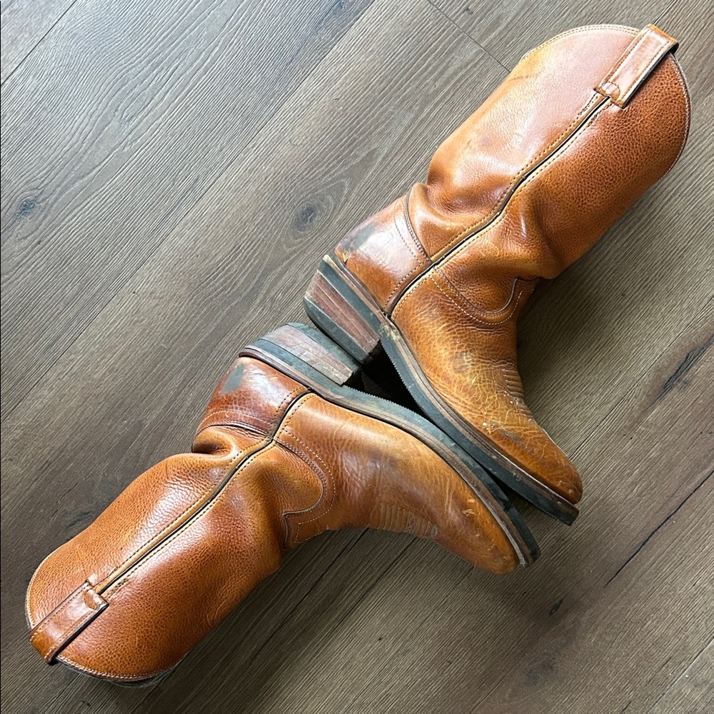 Chippewa Tan Leather Cowboy Boots !! Size 8